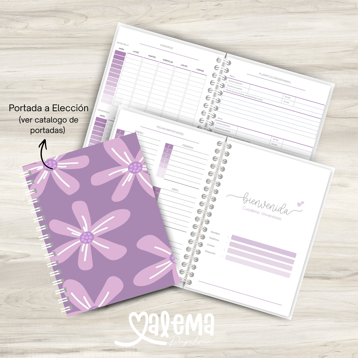 Cuaderno Universitario Lila